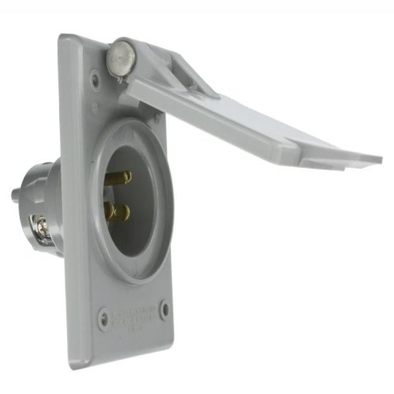 Leviton 5278-CWP 15 Amp, 125 Volt, Power Inlet Receptacle, Straight Blade, Industrial... by Leviton