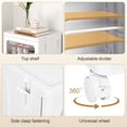 thumbnail image 6 of VECELO Bathroom Storage Cabinet with Movable Wheels, Foldable Storage Cabinets with 1 Drawers and 2 Cabinet, Adjustable Shelf, Narrow Bathroom Storage Organizer for Small Spaces, Laundry, White, 6 of 12