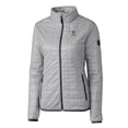 thumbnail image 2 of Women's Cutter & Buck Gray Harvard Crimson Rainier Eco Insulated Puffer Full-Zip Jacket, 2 of 3