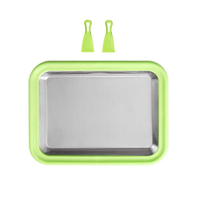 veasfak Ice Cream Maker Pan DIY Freezer Yogurt Maker for Sorbet Homemade Rolled Cream Green