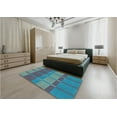 thumbnail image 5 of Ahgly Company Machine Washable Indoor Rectangle Transitional Purple Navy Blue Area Rugs, 7' x 10', 5 of 7