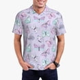 thumbnail image 5 of Yiaed Purple ButterflyPrint Men's Short Sleeve Polo Shirt,Golf Polo for Men Three-Button Golf Shirt Athletic Casual Collared T-Shirt- 3X-Large, 5 of 7
