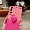 thumbnail image 5 of for Samsung Galaxy S22+ Plus Case, Cute Kawaii 3D Love Heart Gradient Color Curly Wave Frame Camera Lens Cover Shockproof Soft Silicone S22 Plus Phone Case 6.6" for Women (Hot Pink), 5 of 6