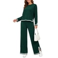 thumbnail image 4 of UVN Outfits Sets for Women Casual 2 Piece Lounge Sets Fall Long Sleeve Tops and Wide Leg Pants Tracksuits Pajamas Sets with Pockets, 4 of 11