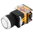 thumbnail image 3 of Push Button Switch, Switch Start Button, 22mm Mini for Industrial Accessory Circuit Control Car DIY White, 3 of 7