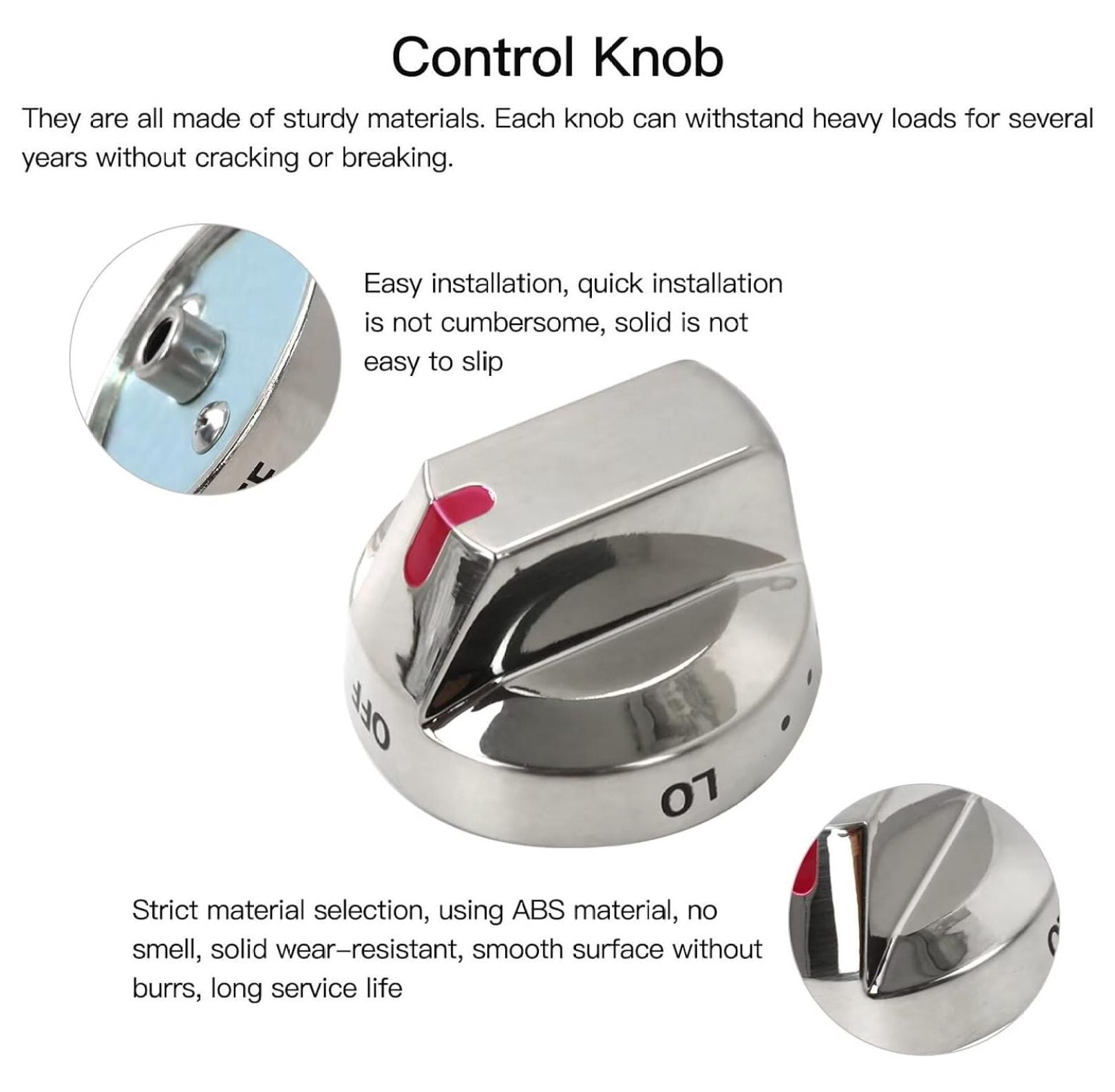 Upgraded 5pcs DG64-00472A Stove Knob Dial Stainless Steel Knob Replace DG64-00347A, DG64-00347B, DG64-00472B, DG64-00472C, DG64-00472G, DG64-00473A, DG64-00473B, DG68-00101B Fit for