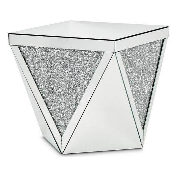 Michael Amini Montreal Mirrored Crystal End Table