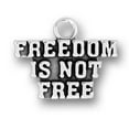 thumbnail image 1 of Sterling Silver 18" Unisex 1.5mm Box Chain FREEDOM IS NOT FREE Word Pendant Necklace, 1 of 2