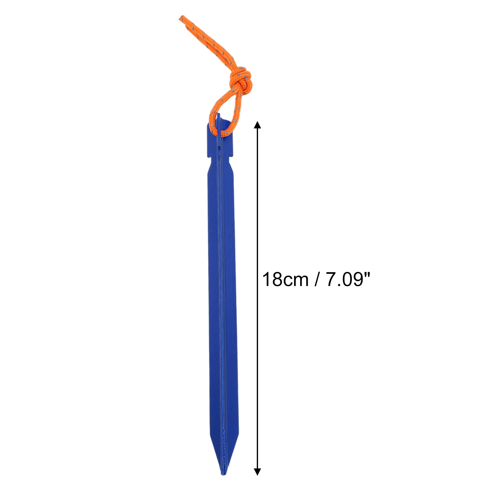 Unique Bargains 1 Set Reusable 10xNails 1xBag 4xRopes 4xDouble Eye Rivets Tent Pegs for Camping Dark Blue Aluminum Alloy Polyester Bag Nylon