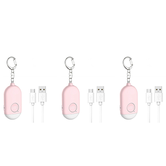 3X Personal Alarm Rechargeable Waterproof Emergency Self SOS Alert Rape Whistle Safety Siren for Women