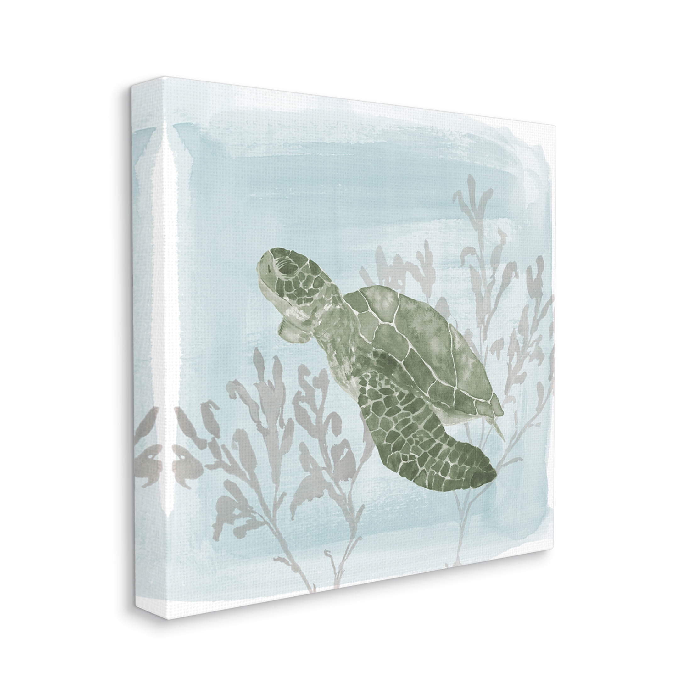 Sea Turtle Swimming Coral Scene Animals & Insects Graphic Art Gallery Wrapped Canvas Print Wall Art
