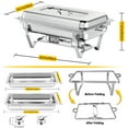 thumbnail image 4 of PRIJESSE 5 Pack Chafing Dish Buffet Set, 8QT Buffet Servers and Warmers Chaffing Servers Stainless Steel with Hull Pan, Rectangular Food Warmers for Parties Buffets, 4 of 6