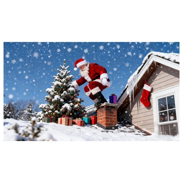 Huanglei Garage Banner With Santa Snowman For Outdoor Garage Door Holiday Sign