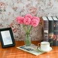 thumbnail image 4 of 12pcs Hot Pink Fake Flowers 12" Artificial Chrysanthemum Ball Silk Flowers Bouquet for Home Kitchen Wedding Table Arrangement Decorations, 4 of 9