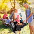 thumbnail image 4 of Gymax Barbecue au Charbon de Bois 18,5 Pouces pour Cuisine Extérieure avec Roues Noir, 4 of 10