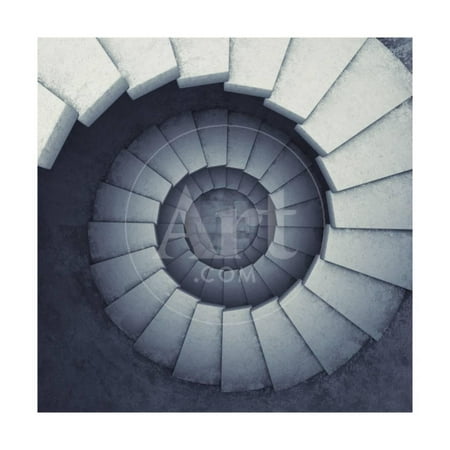 Design Spiral Staircase Made Of Concrete Print Wall Art By