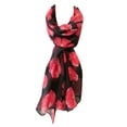 thumbnail image 5 of Wrapables® Lightweight Poppy Floral Print Long Scarf, Black, 5 of 6