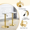 thumbnail image 5 of Hi loPres Adjustable Swivel Bar Stools Set of 2, Clear PET Back White PU Seat with Gold Metal Base for Kitchen Counter, 5 of 7