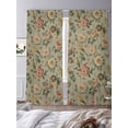 thumbnail image 3 of Vintage Spring Floral Sheer Curtains 84 Inch Length 2 Panels Set Window Treatments, Farmhouse Flowers Green Vintage Rod Pocket Semi Curtains for Living Room/Bedroom/Kitchen Décor, 104"W x 84"L, 3 of 7