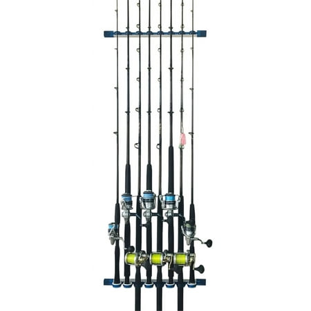 Rush Creek Creations 3 in 1 All Weather 8 Fishing Rod/Pole Storage Wall/Ceiling Rack