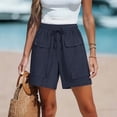 thumbnail image 7 of Summer Shorts for Women with Pockets 100% Cotton Casual Fashionable Cargo Five Quarter Shorts, 7 of 7