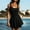 01 Black, variant on Hicidod Women's One Piece Swimsuit Tummy Control High Waist Swim Dress Fashion Solid Modest Full Coverage Skirt Bathing Suits