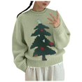 thumbnail image 1 of Zhanying Chandail à Capuche de Noël pour Femmes Col Rond Chandail de Noël Moches Tricot Flocon de Neige pour Femmes, 1 of 5