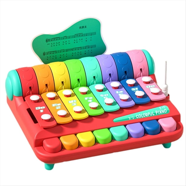 El Piano de los Niños Juega los Instrumentos de Percusión de la Mano 2 In-1 Rompecabezas del Instrumento de Percusión Ocho Tonos D