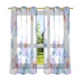 thumbnail image 6 of Yayeee Window Curtains Light Filtering 63"x42" Grommet Panel Pair Home Living Room Decor, Pastel Flower Pattern, 6 of 7