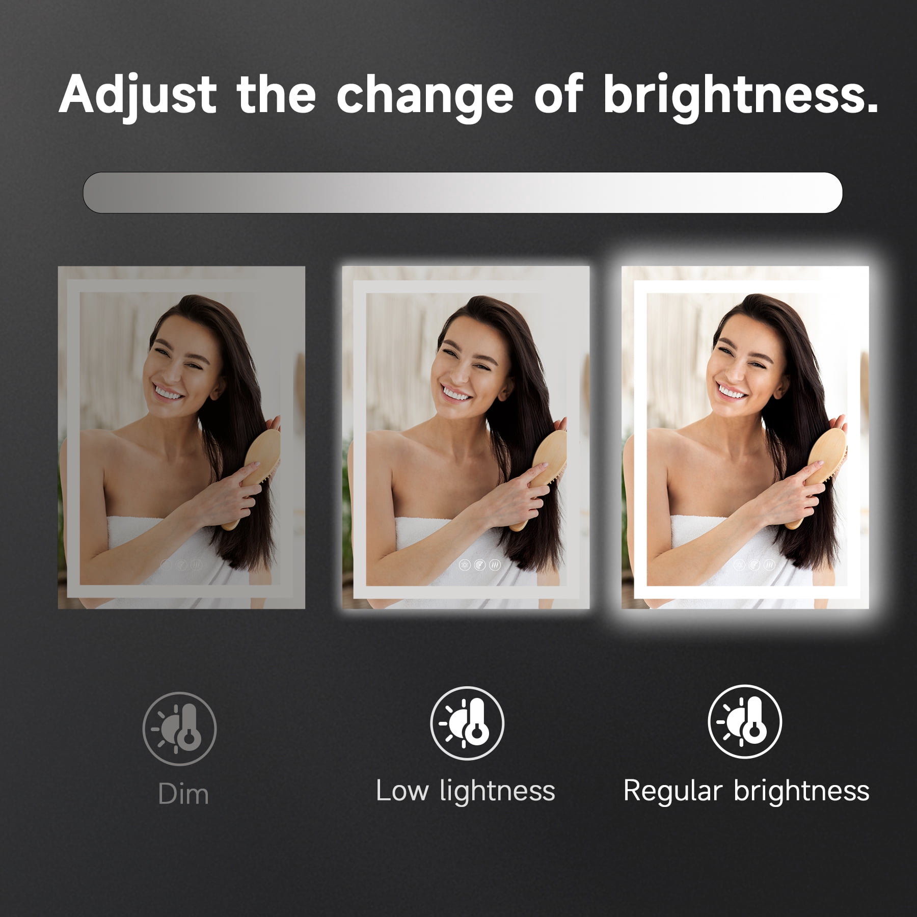BALUXCA 24"X32" LED Bathroom Mirror with Radar body sensing，Front&Back Lights, Anti-Fog, Dimmable, 3-Color Memory Function，HD Tempered Glass UL-Listed Driver