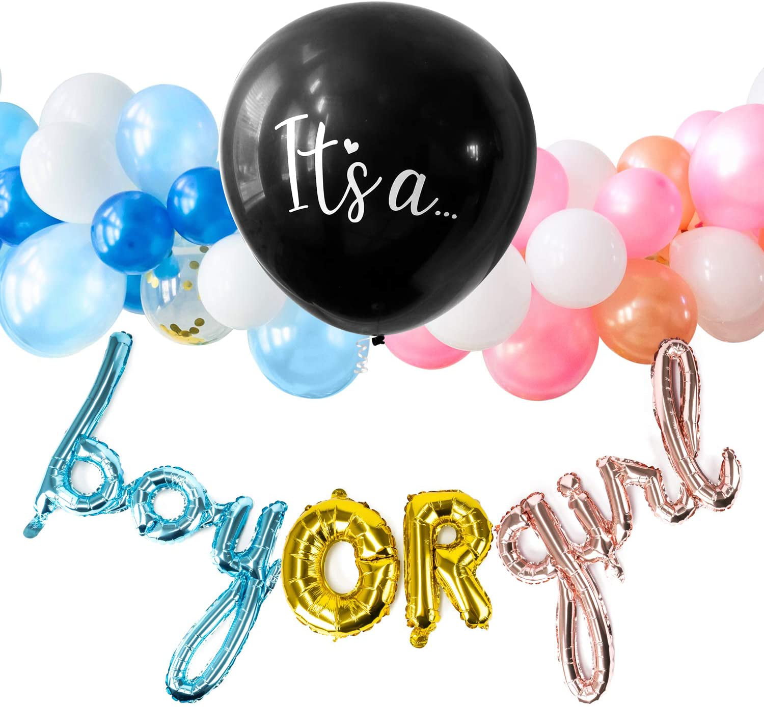 LATEX BALLOON KIT New Details about   GENDER REVEAL BOY OR GIRL 