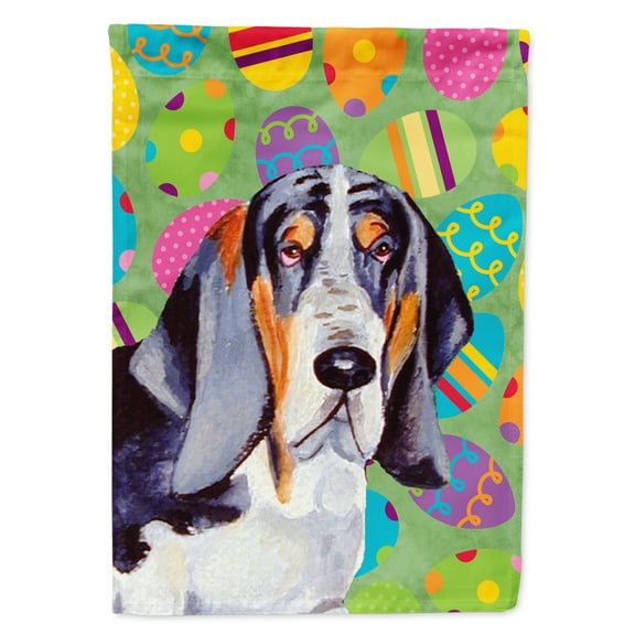 Basset Hound Easter Eggtravaganza Garden Flag