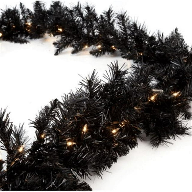 Perfect Holiday GL-98BK 9 ft. PVC Garland- Black