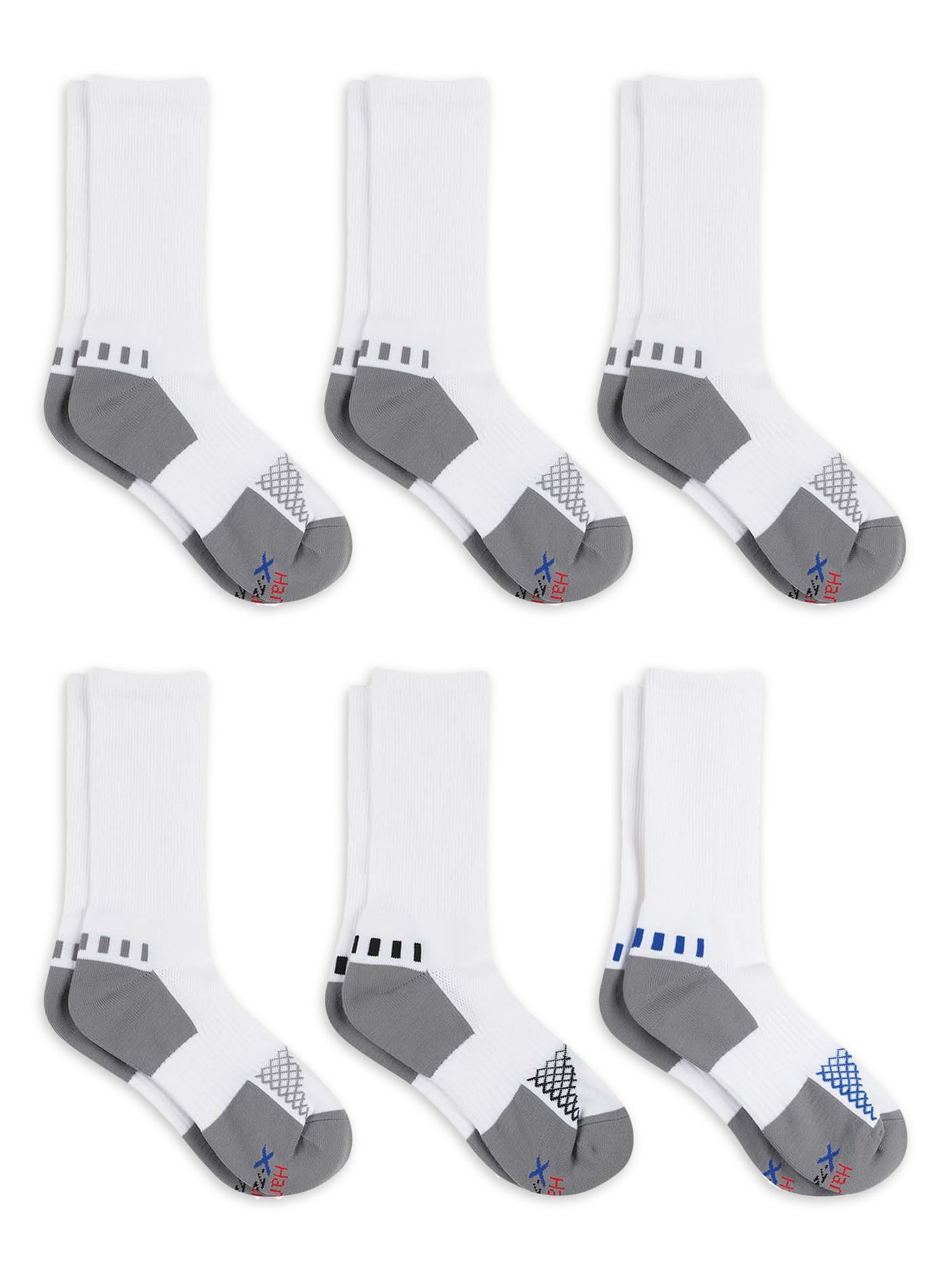 Hanes Men's X-Temp Performance Crew Socks, 6 Pair Pack
