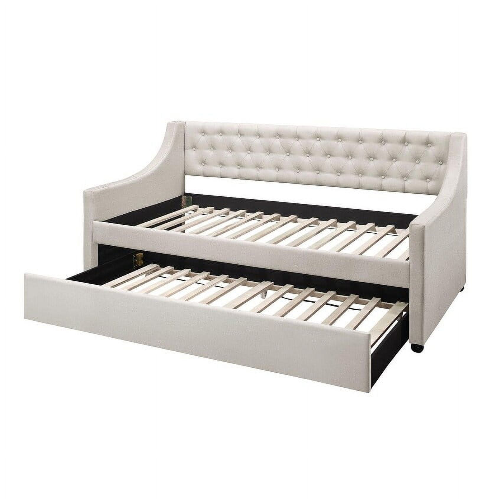 Vinnie Upholstered Daybed with Trundle Grey