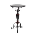 thumbnail image 4 of Decmode - Vintage Style Black Metal End Table with Red Accents & Scrolled Base, Small Round Accent Table, Black Side Table with Tripod Base, 17” x 29”, 4 of 7