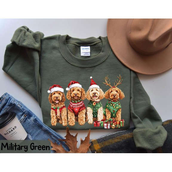 Goldendoodle Winter Sweatshirt, Dog Winter Shirt, Goldendoodle Mom Shirt, Dog Lover, Sweatshirt, New Year Shirt, Tshirt All Size S-5XL