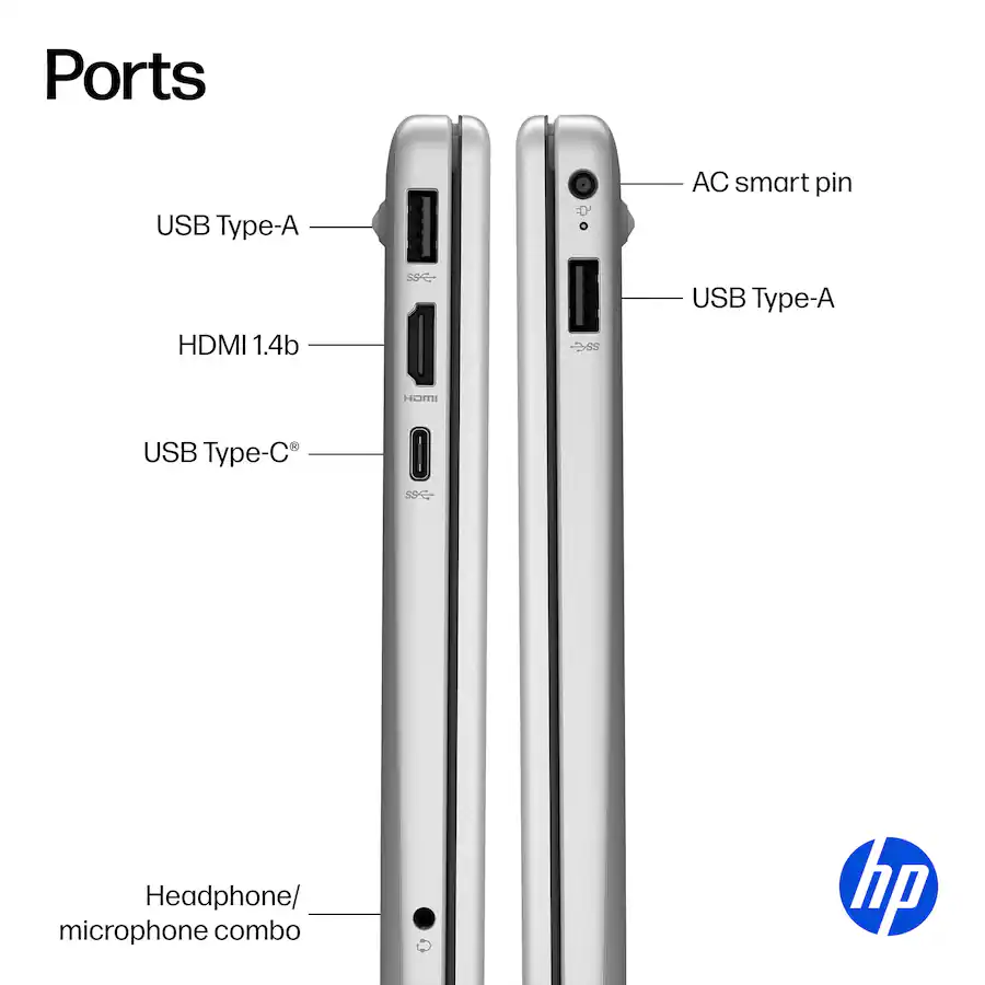 HP - 15.6" Laptop - Intel N100 2023 - 4GB Memory - 128GB UFS - Natural Silver