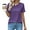 Purple, variant on Blouses for Women Short Sleeve T Shirts Casual Dressy Summer Tops with Pleats Crew Neck Plain Tee for Ladies