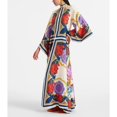 thumbnail image 2 of Women's Printed Stand Collar Dress, 3/4 Sleeve Summer Casual Dress, 2 of 3