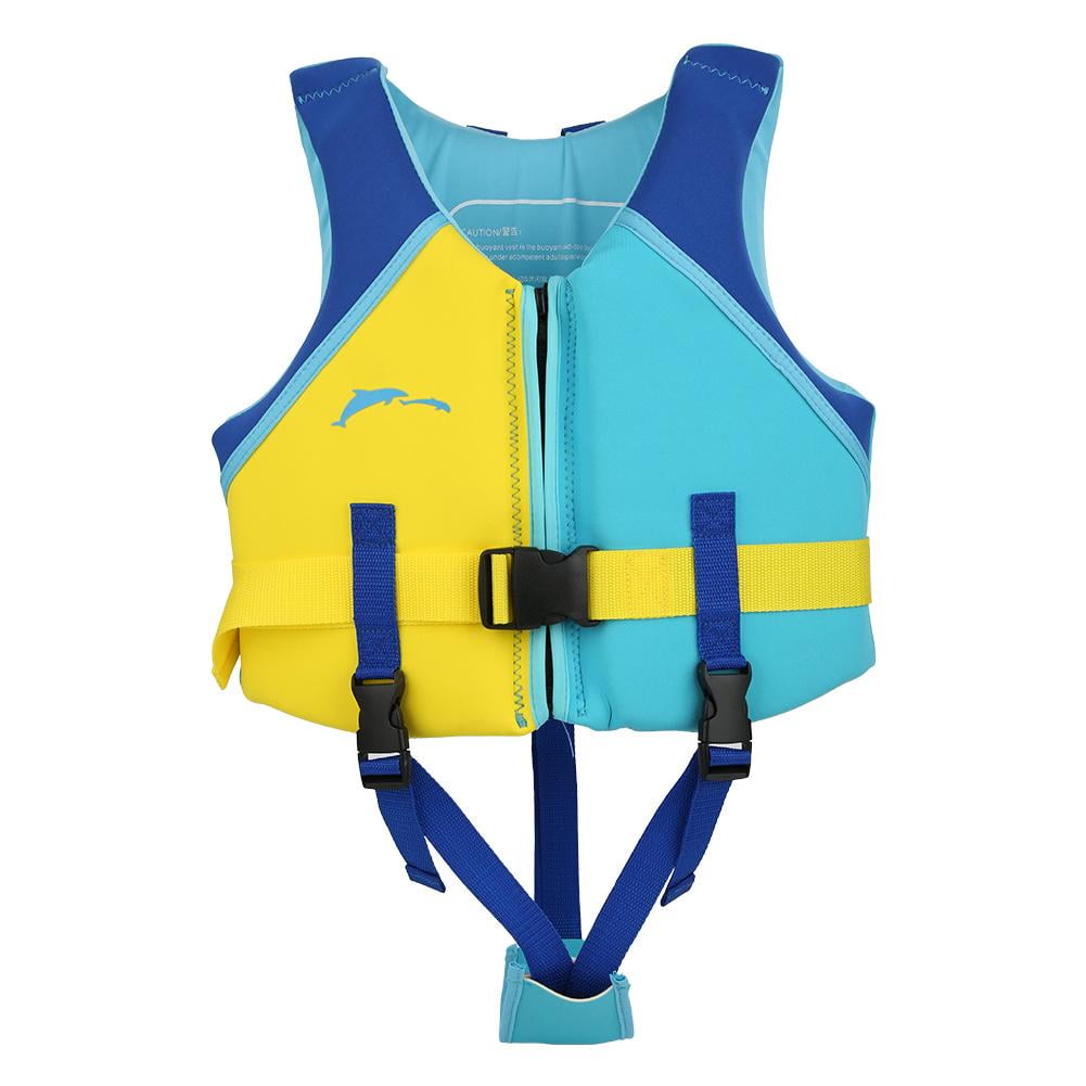 Fugacal Kid Floating Vest,Life Jacket,Neoprene Blue Yellow Summer