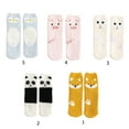 thumbnail image 3 of Women Cartoon Animal Winter Fuzzy Slipper Socks Cute Panda Dog for Cat Pig Penguin Pattern Thick Fluffy Coral Velvet Warm Floor Sleeping Hosiery, 3 of 19