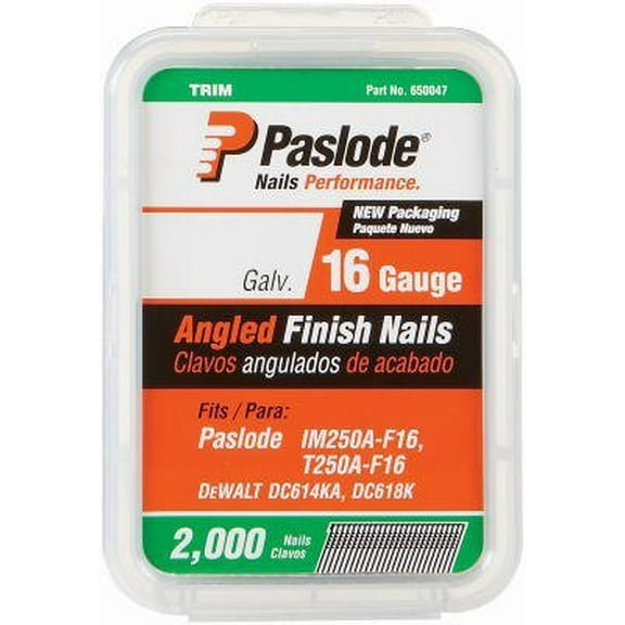 Paslode Finish Nails Galvanized Angled - 2 in, 16 Ga, 2,000 Pack
