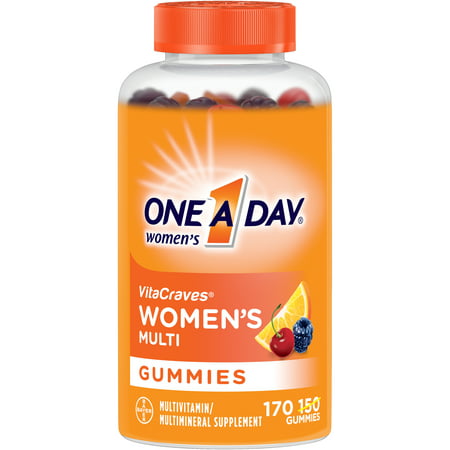 One A Day Women's VitaCraves Multivitamin Gummies, Supplement with Vitamins A, C, E, B6, B12, Calcium, and Vitamin D, 170 (Best Multi Day Packs)