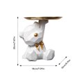 thumbnail image 3 of Storage Tray Statue Key Holder Figurine, Candy Jewelry Earrings Lipsticks Tray, Cute Bear Statues with Dish, Bear Sculptures Key Bowl Dish Decorative Trays for Home & Office Decor, 3 of 5