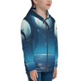 thumbnail image 5 of Kdxio Night Sky Moon Dolphin Pattern Kids Boys Girls Zip Up Hoodie 3D Printed Hooded Sweatshirt Hoody Coat with Pocket 7-12 Y-Small, 5 of 6