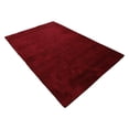 thumbnail image 3 of Get My Rugs UBSLSM111L00Y26A4 4 x 6 ft. Hand Knotted Loom Silk Mix Solid Rectangle Area Rug, Dark Red, 3 of 5