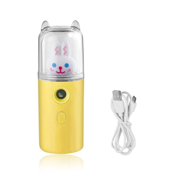 Naiovety Rociador de niebla fría facial humectante humidificador de 30 ml nebulizador de apagado automático vaporizador facial herramienta de Humidificadores Tipo 2 Amarillo