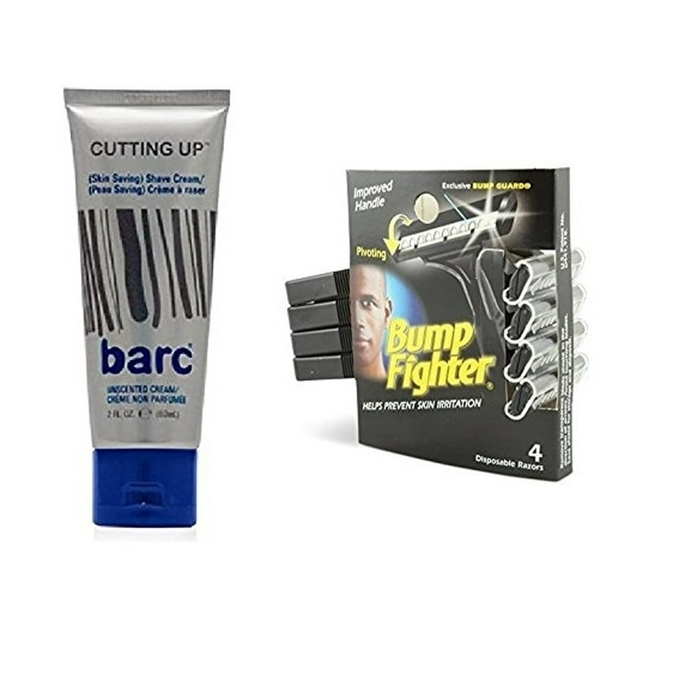Barc Cutting Up, Unscented Shave Cream, 2 Oz + Bump Fighter for Men