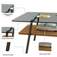 thumbnail image 3 of Rectangle Coffee Table, Tempered Glass Tabletop with Black Metal Legs, Modern Table for Living Room , Gray Glass, 3 of 9
